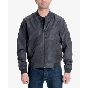 MICHAEL KORS Black Gray Camouflage Camo Bomber Jacket Size XXL 2XL
